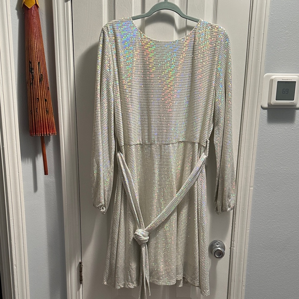Elegant Silver Sequin Dress